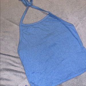 Blue Tie up crop top